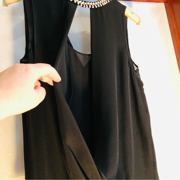 Rebecca Taylor Black Silk Rhinestone Top - Size 2 / Blouse - Picture 5 of 14